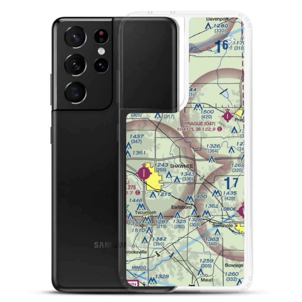 Bluebird Airpark (OK22) VFR Sectional Samsung Case Samsung Galaxy S21 Ultra model shown