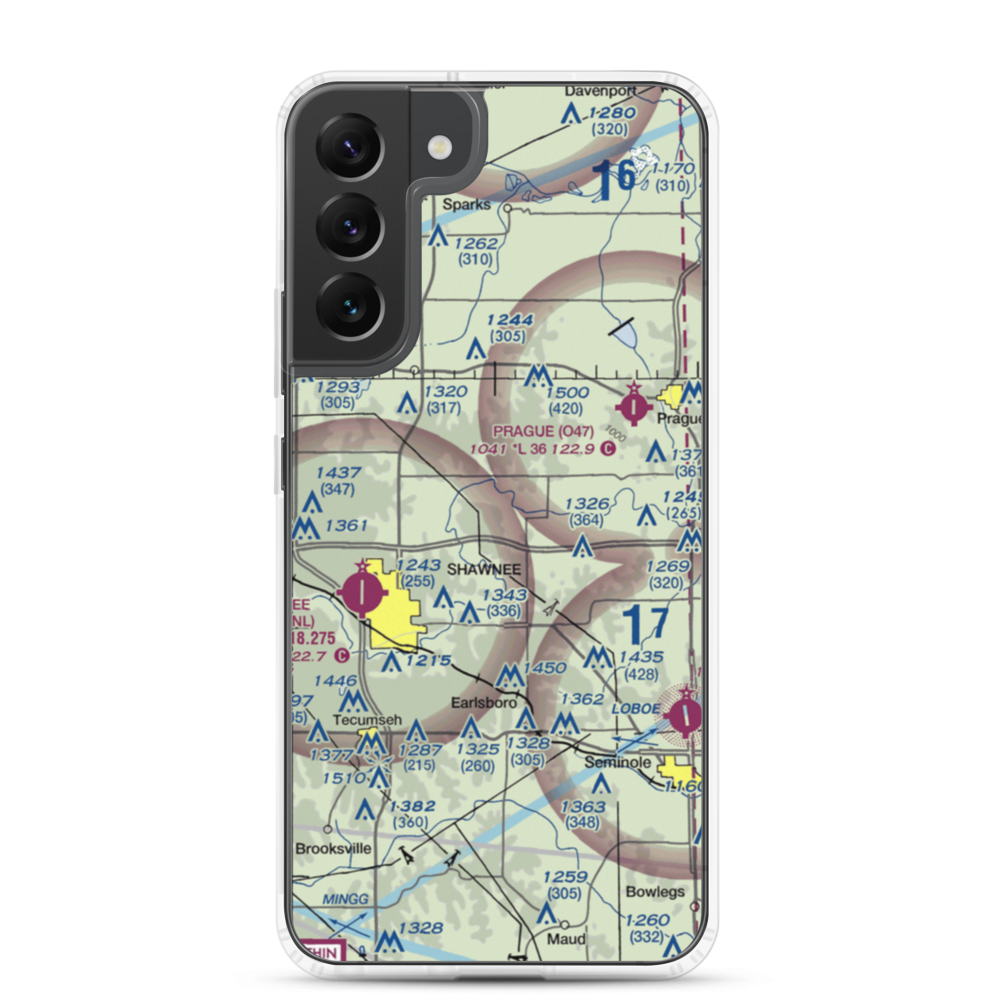 Bluebird Airpark (OK22) VFR Sectional Samsung Case Samsung Galaxy S22 Plus model shown