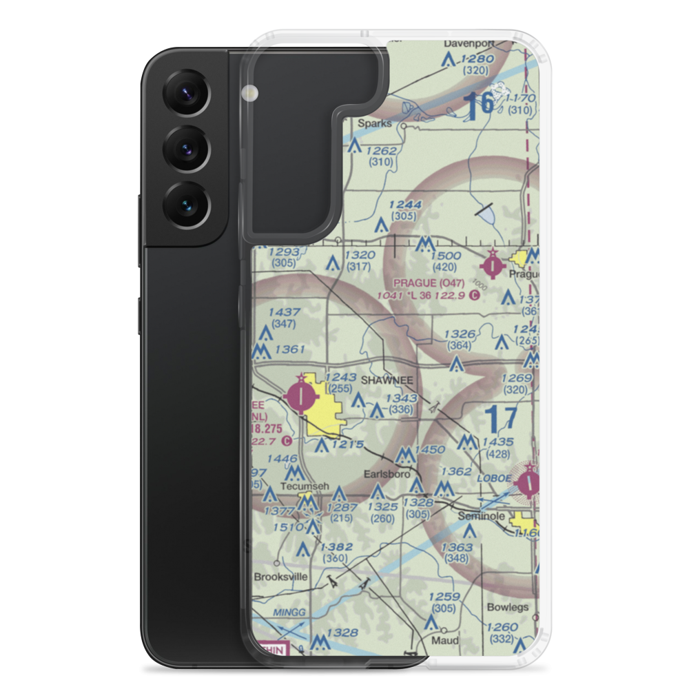 Bluebird Airpark (OK22) VFR Sectional Samsung Case Samsung Galaxy S22 Plus model shown