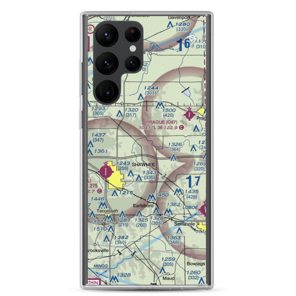 Bluebird Airpark (OK22) VFR Sectional Samsung Case Samsung Galaxy S22 Ultra model shown