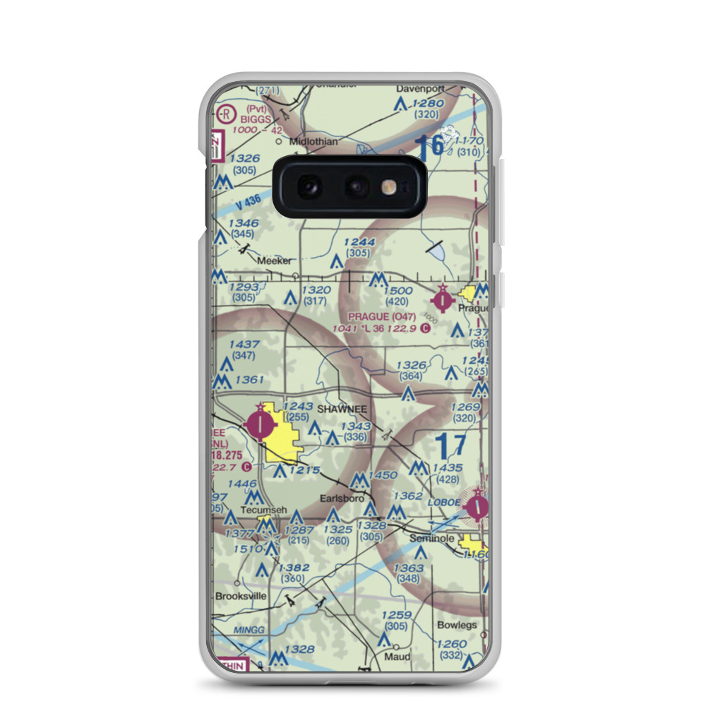 Bluebird Airpark (OK22) VFR Sectional Samsung Case Samsung Galaxy S10e model shown