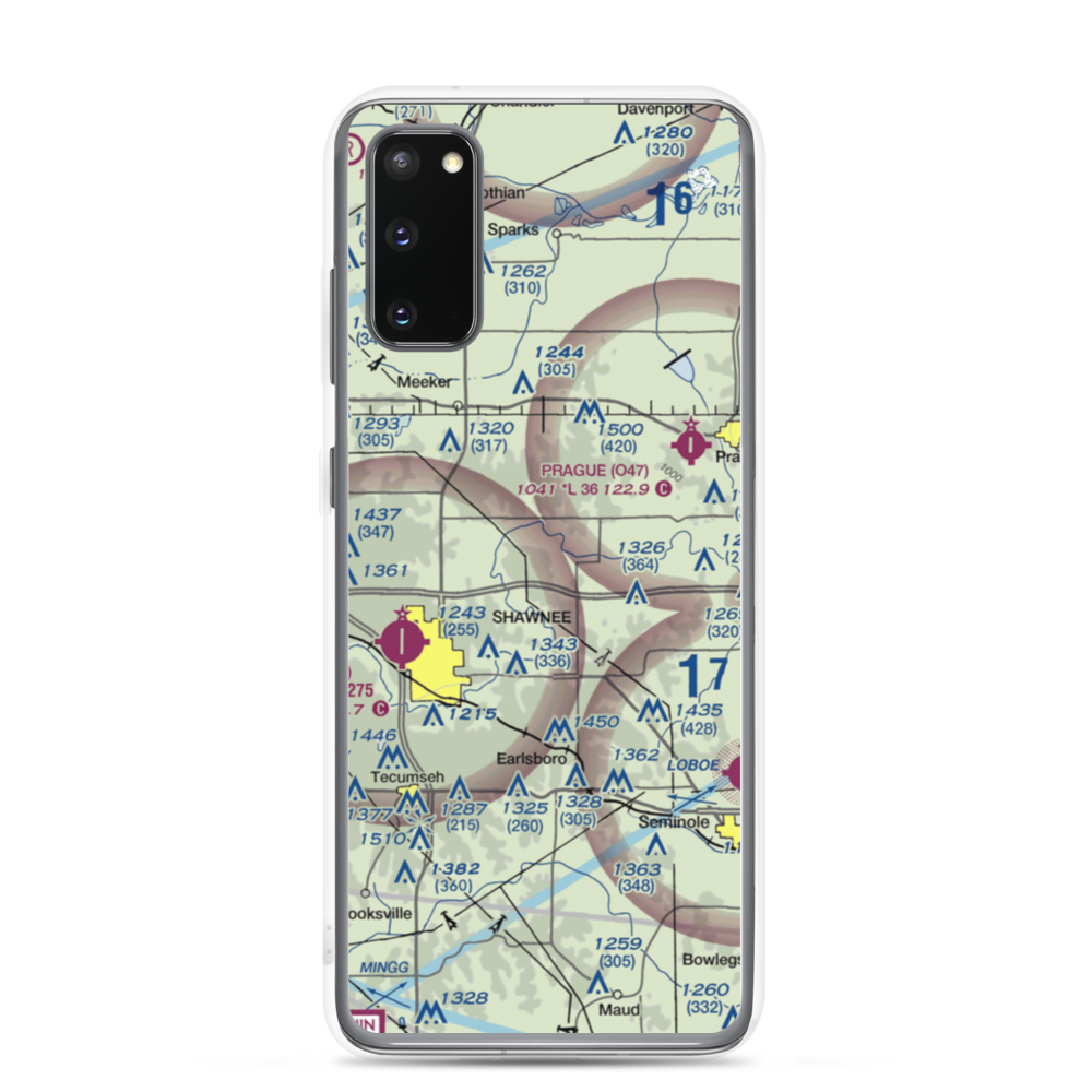 Bluebird Airpark (OK22) VFR Sectional Samsung Case Samsung Galaxy S20 model shown