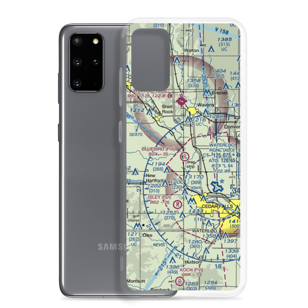 Bluebird Airport (IA17) VFR Sectional Samsung Case Samsung Galaxy S20 Plus model shown