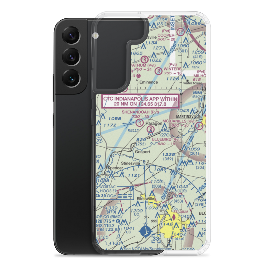 Bluebird Airport (IG03) VFR Sectional Samsung Case Samsung Galaxy S22 Plus model shown