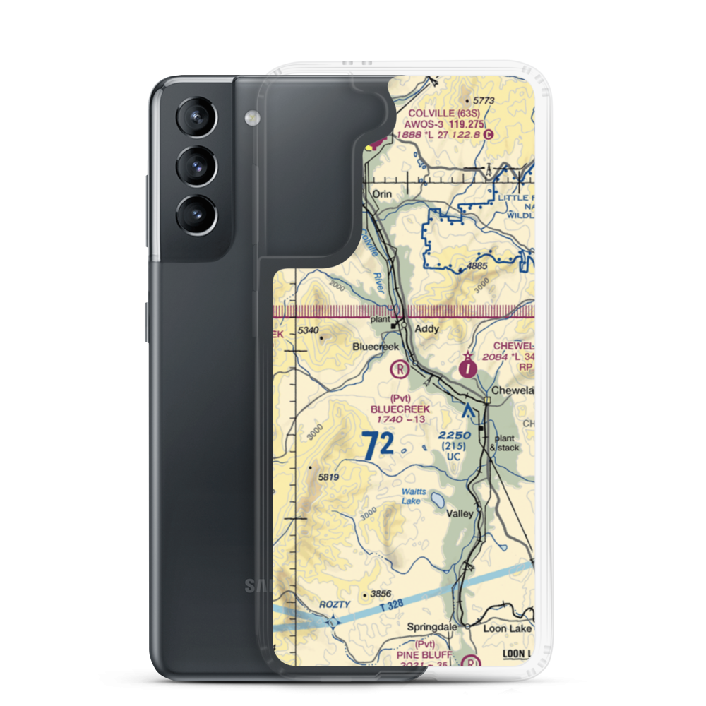 Bluecreek Airport (WA57) VFR Sectional Samsung Case Samsung Galaxy S21 model shown