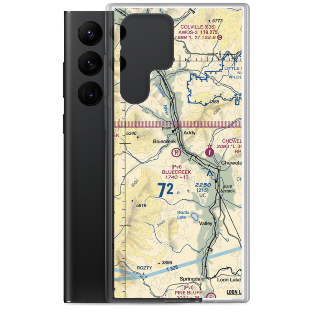 Bluecreek Airport (WA57) VFR Sectional Samsung Case Samsung Galaxy S22 Ultra model shown