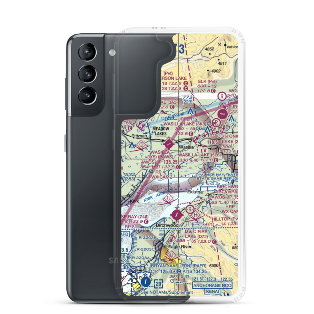 Bluff Park Farm Airport (71AK) VFR Sectional Samsung Case Samsung Galaxy S21 model shown