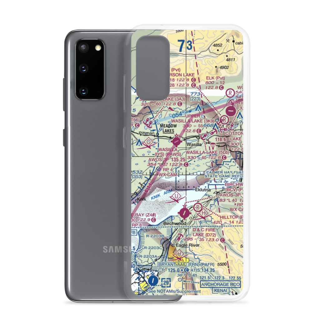 Bluff Park Farm Airport (71AK) VFR Sectional Samsung Case Samsung Galaxy S20 model shown