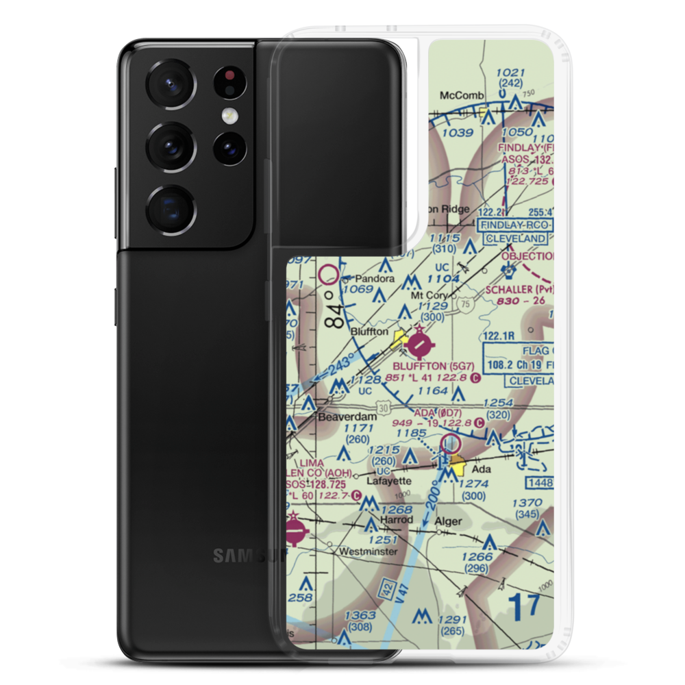 Bluffton Airport (5G7) VFR Sectional Samsung Case Samsung Galaxy S21 Ultra model shown