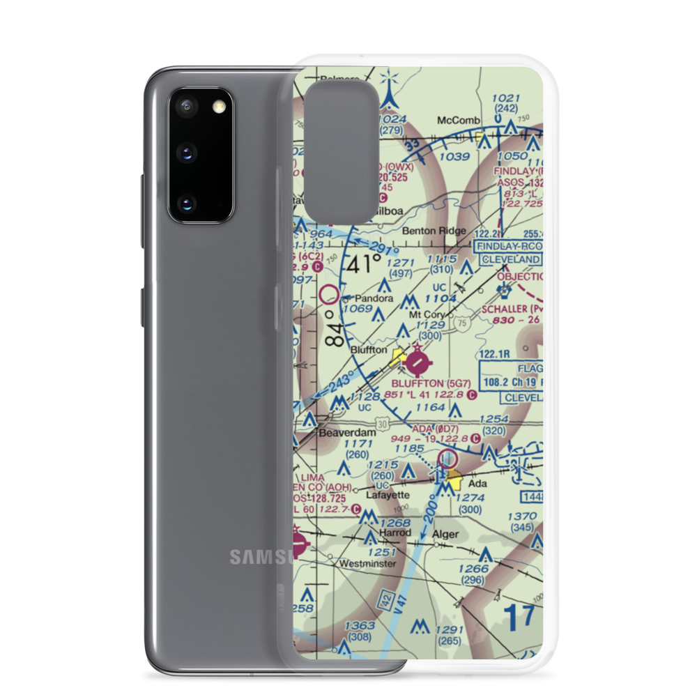 Bluffton Airport (5G7) VFR Sectional Samsung Case Samsung Galaxy S20 model shown