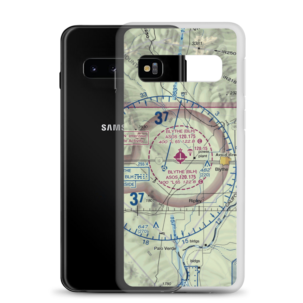 Blythe Airport (BLH) VFR Sectional Samsung Case Samsung Galaxy S10 model shown