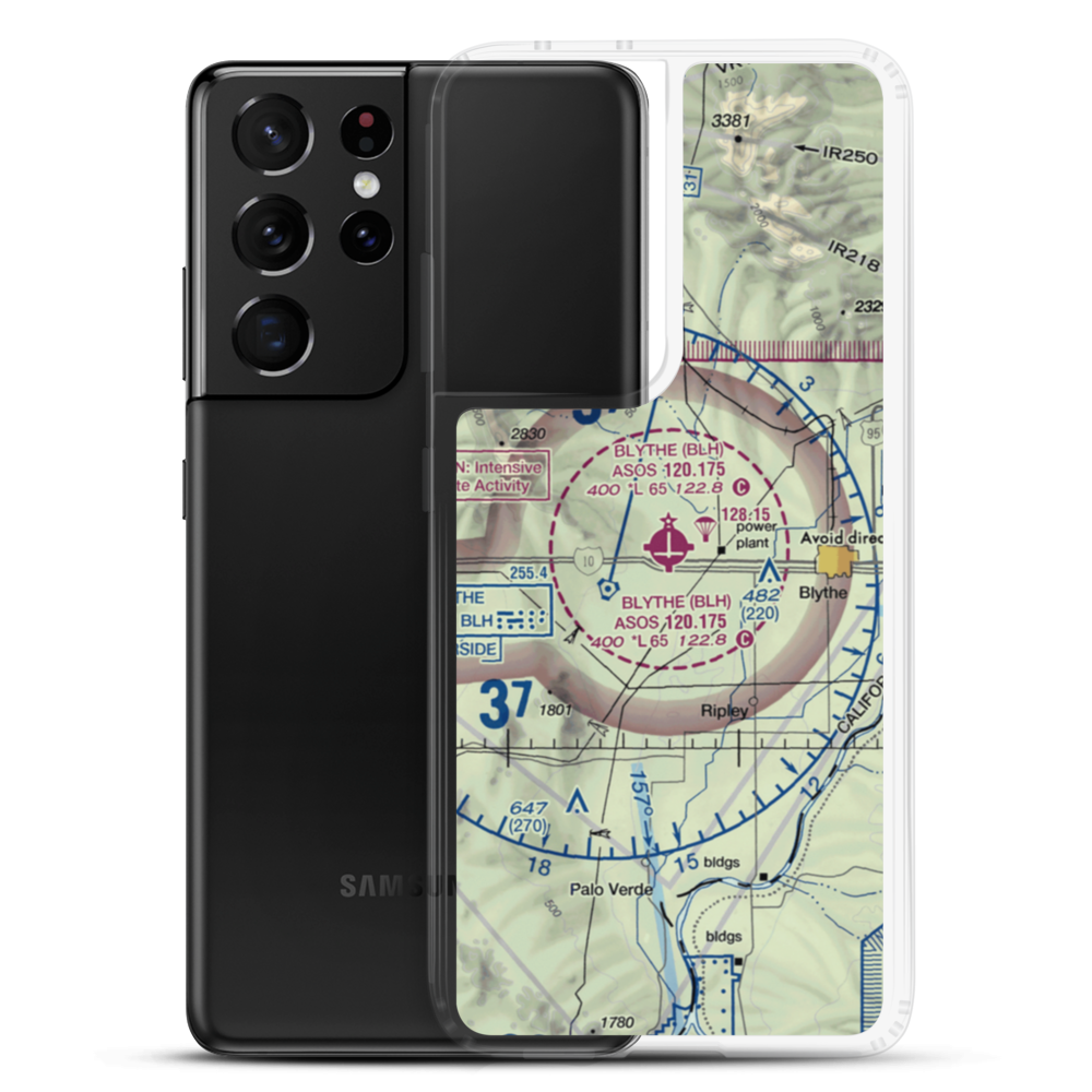 Blythe Airport (BLH) VFR Sectional Samsung Case Samsung Galaxy S21 Ultra model shown