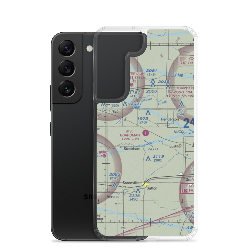 Boardman Aerial Airport (38NE) VFR Sectional Samsung Case Samsung Galaxy S22 model shown