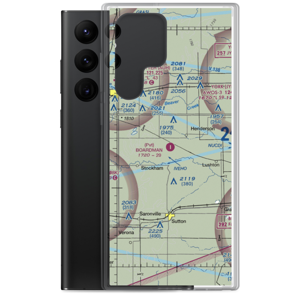 Boardman Aerial Airport (38NE) VFR Sectional Samsung Case Samsung Galaxy S22 Ultra model shown