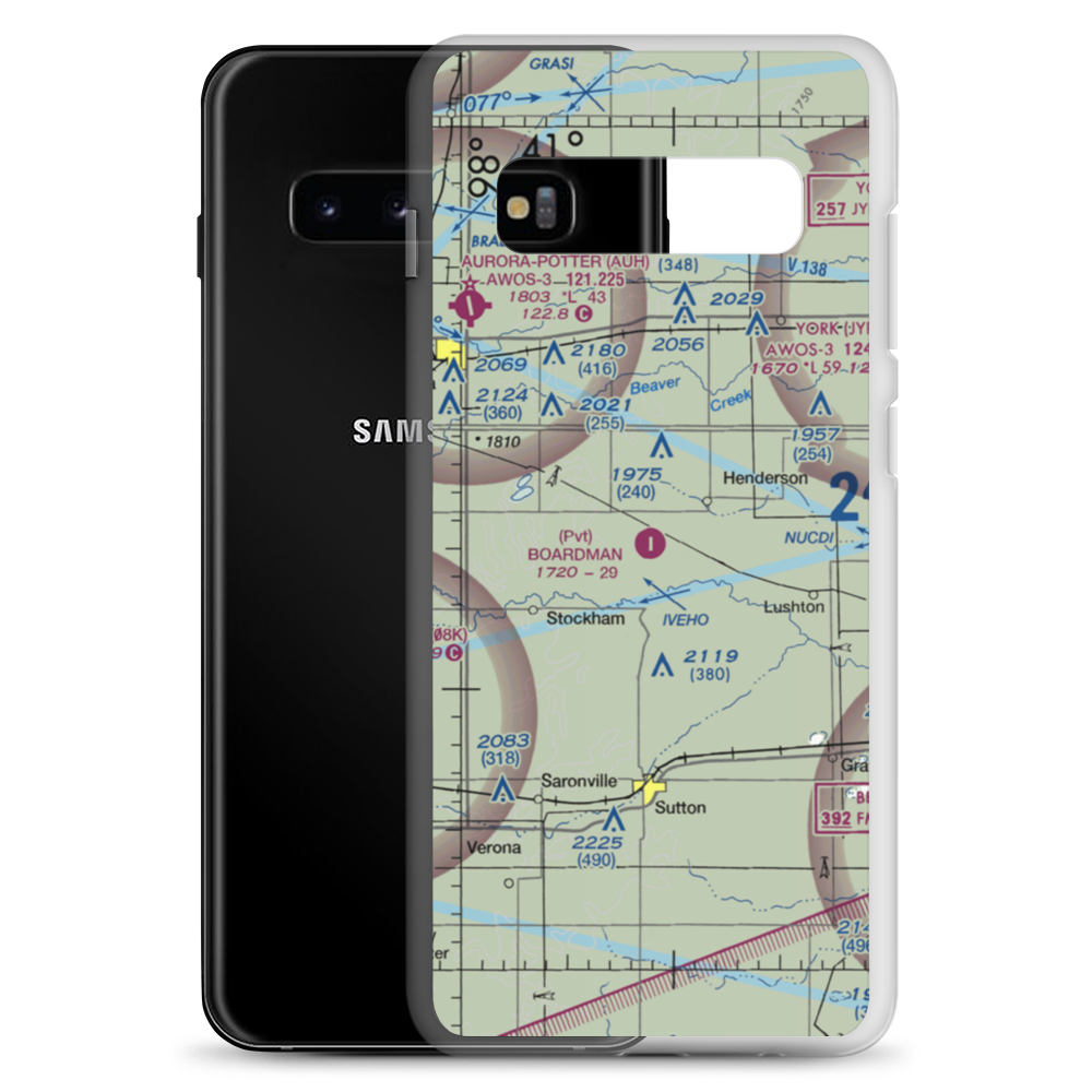 Boardman Aerial Airport (38NE) VFR Sectional Samsung Case Samsung Galaxy S10+ model shown