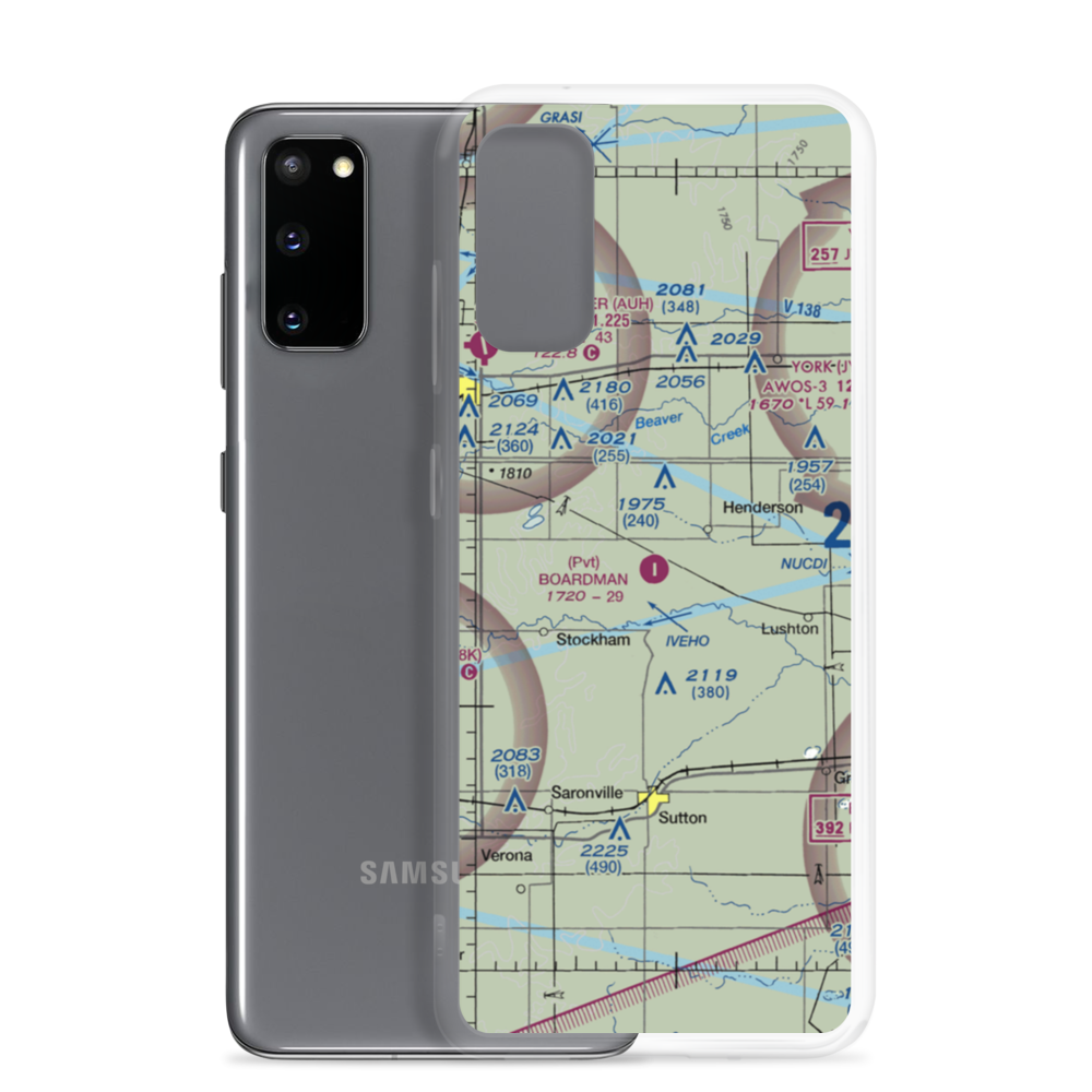 Boardman Aerial Airport (38NE) VFR Sectional Samsung Case Samsung Galaxy S20 model shown