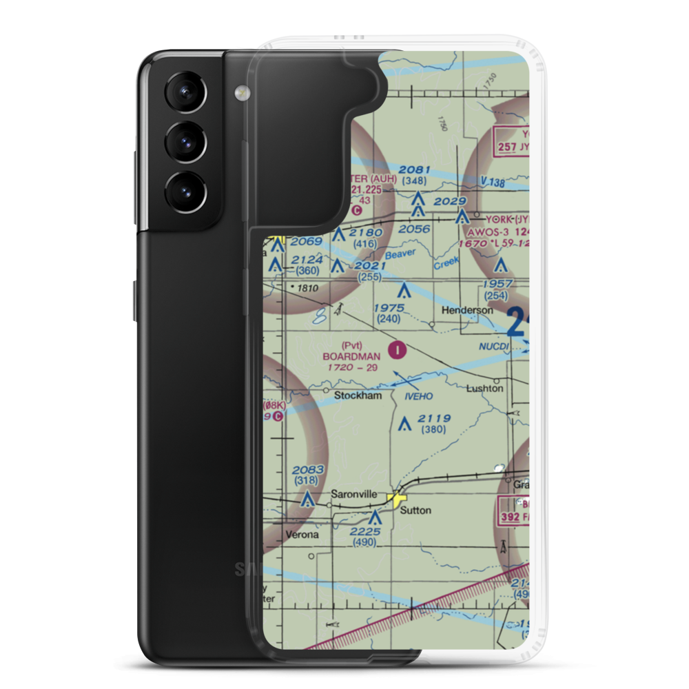Boardman Airfield (NE83) VFR Sectional Samsung Case Samsung Galaxy S21 Plus model shown