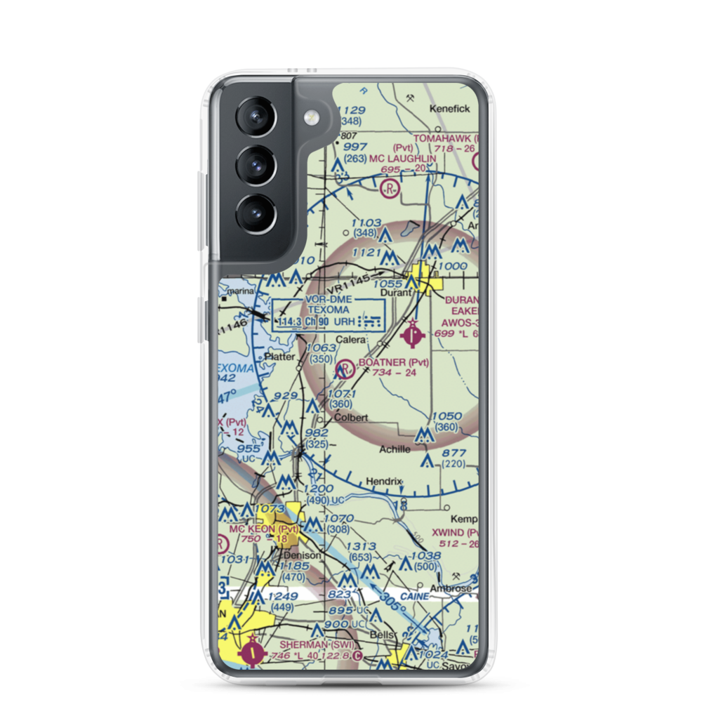 Boatner Field (OK90) VFR Sectional Samsung Case Samsung Galaxy S21 model shown