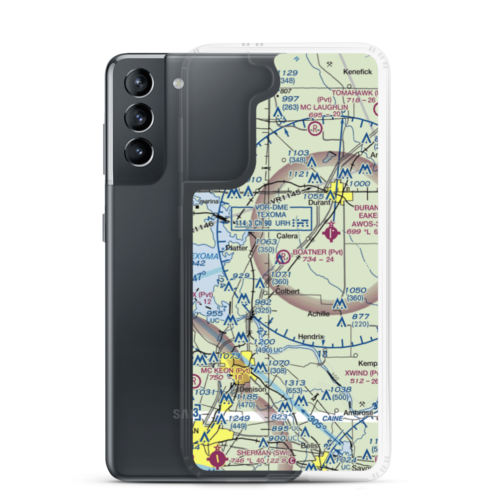Boatner Field (OK90) VFR Sectional Samsung Case Samsung Galaxy S21 model shown