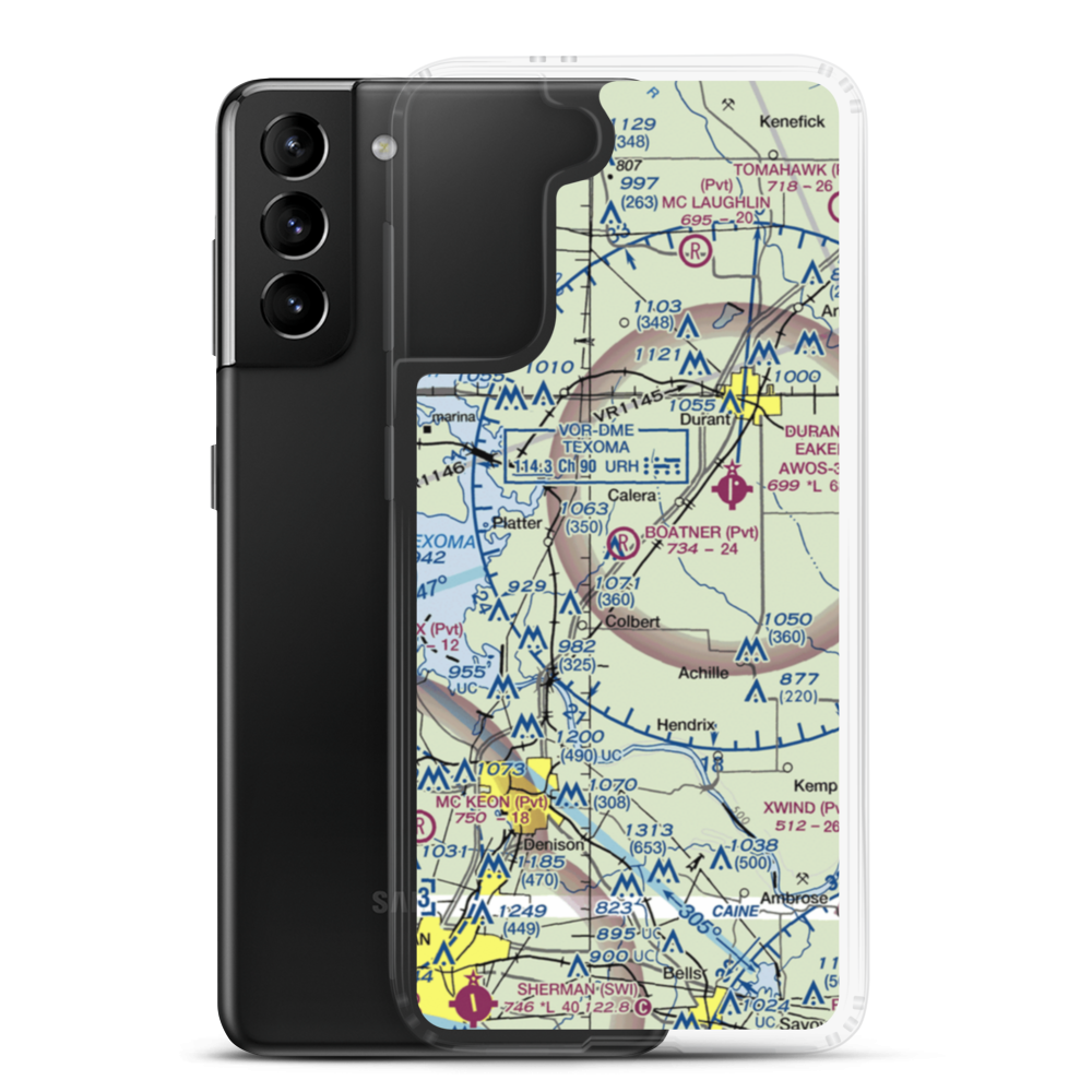 Boatner Field (OK90) VFR Sectional Samsung Case Samsung Galaxy S21 Plus model shown