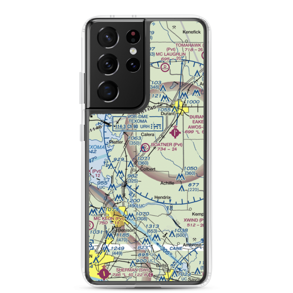 Boatner Field (OK90) VFR Sectional Samsung Case Samsung Galaxy S21 Ultra model shown
