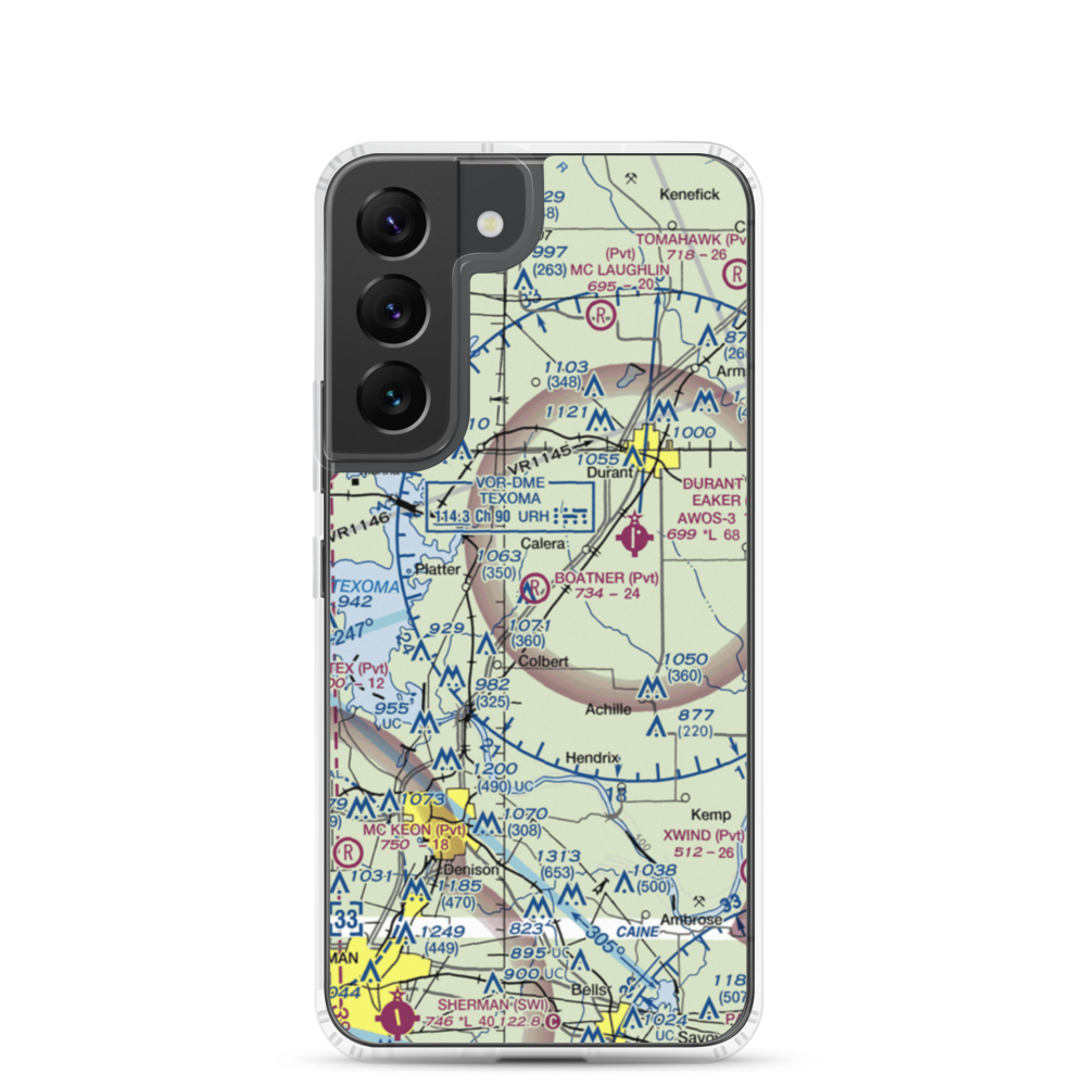Boatner Field (OK90) VFR Sectional Samsung Case Samsung Galaxy S22 model shown