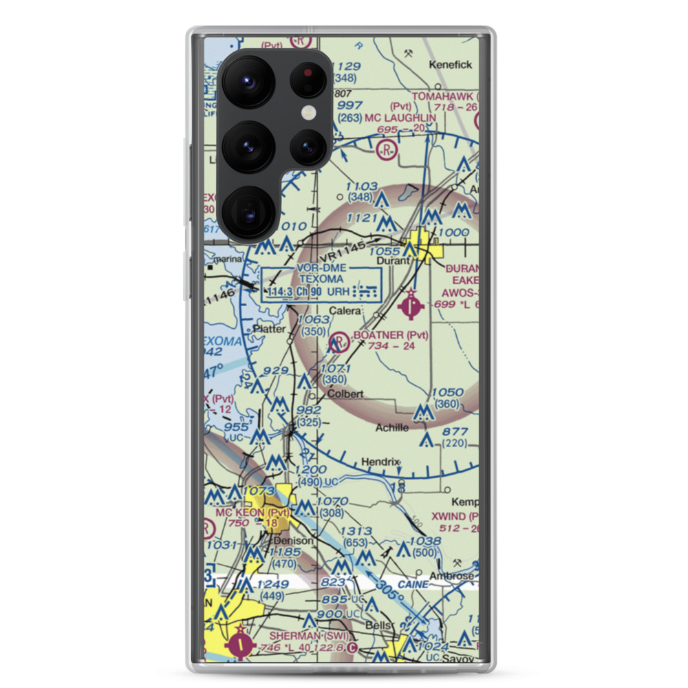 Boatner Field (OK90) VFR Sectional Samsung Case Samsung Galaxy S22 Ultra model shown
