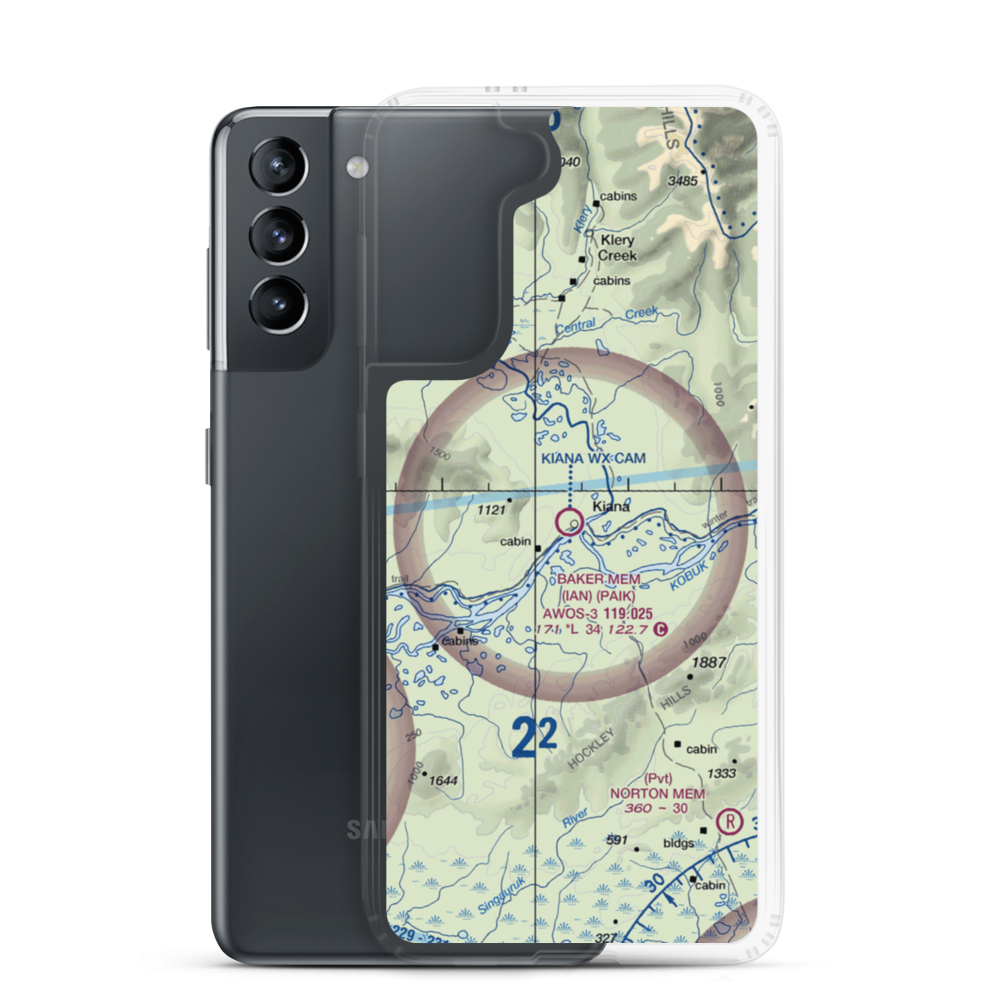 Bob Baker Memorial Airport (IAN) VFR Sectional Samsung Case Samsung Galaxy S21 model shown