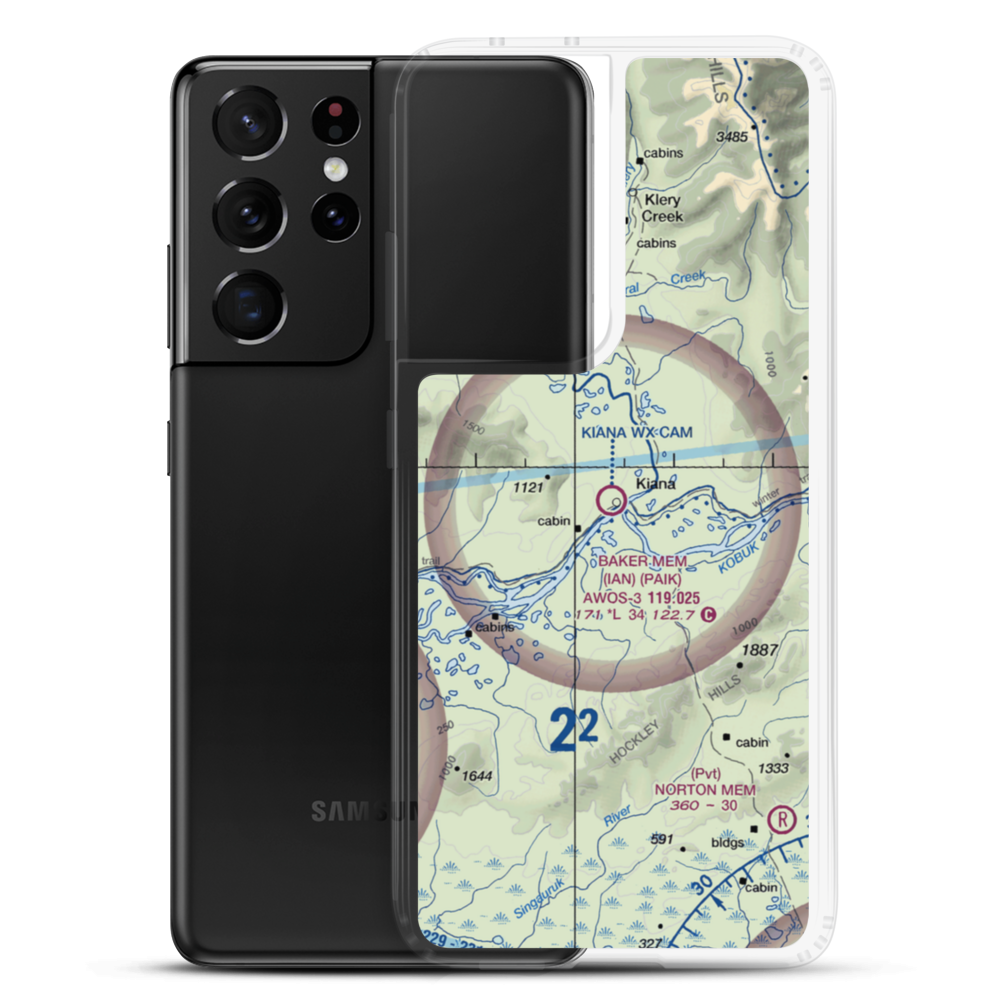 Bob Baker Memorial Airport (IAN) VFR Sectional Samsung Case Samsung Galaxy S21 Ultra model shown