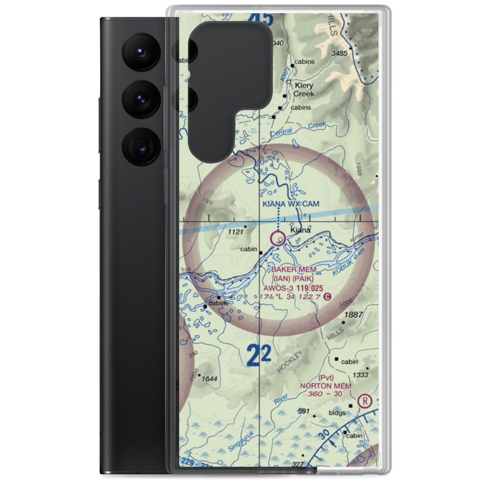 Bob Baker Memorial Airport (IAN) VFR Sectional Samsung Case Samsung Galaxy S22 Ultra model shown