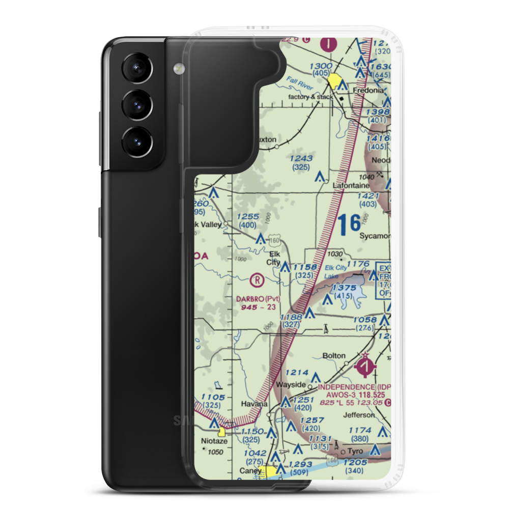 Bob Faler Airport (SN44) VFR Sectional Samsung Case Samsung Galaxy S21 Plus model shown