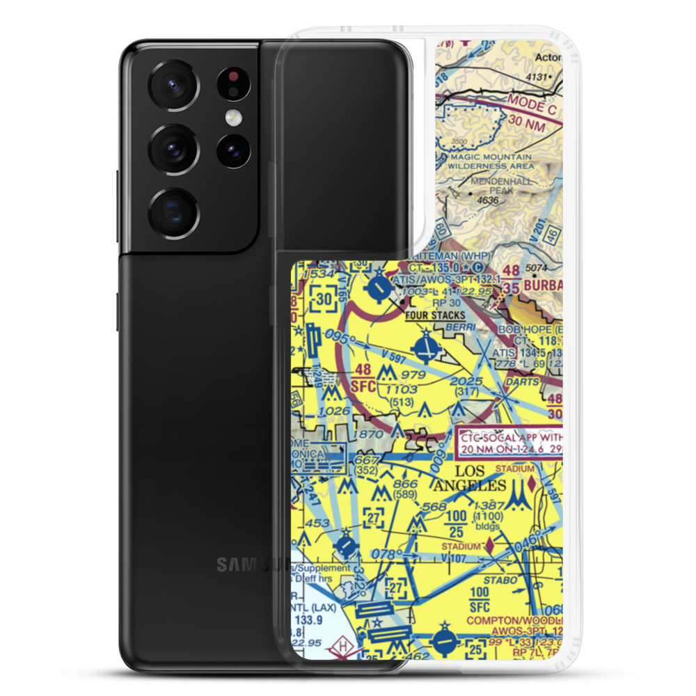 Bob Hope Airport (BUR) VFR Sectional Samsung Case Samsung Galaxy S21 Ultra model shown
