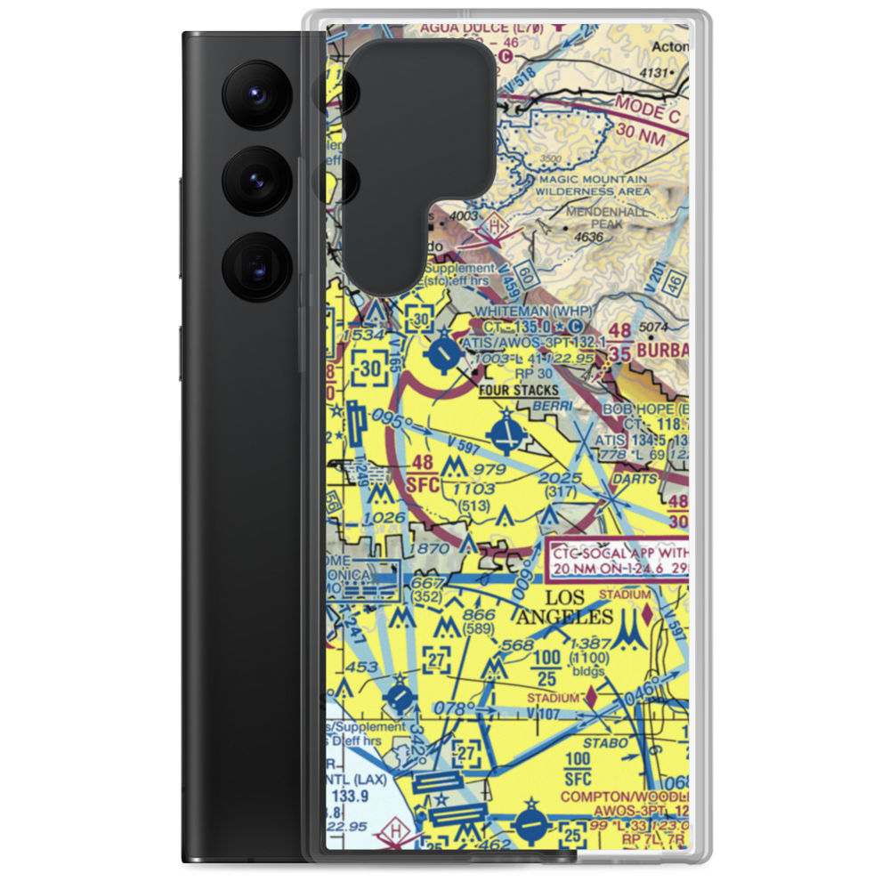 Bob Hope Airport (BUR) VFR Sectional Samsung Case Samsung Galaxy S22 Ultra model shown