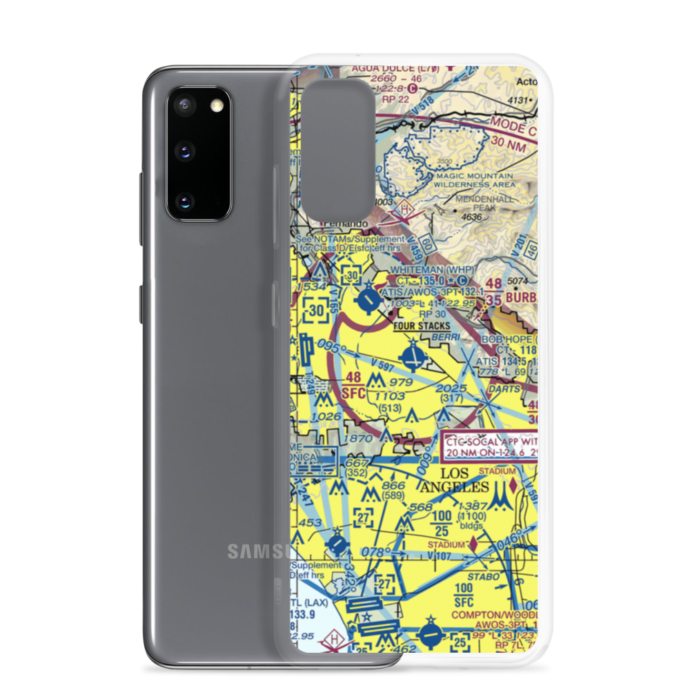 Bob Hope Airport (BUR) VFR Sectional Samsung Case Samsung Galaxy S20 model shown