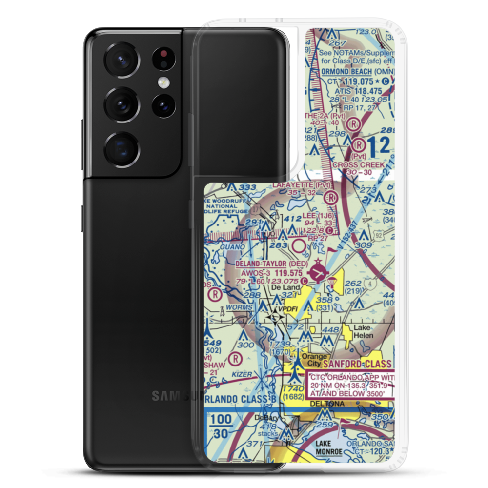 Bob Lee Flight Strip (1J6) VFR Sectional Samsung Case Samsung Galaxy S21 Ultra model shown