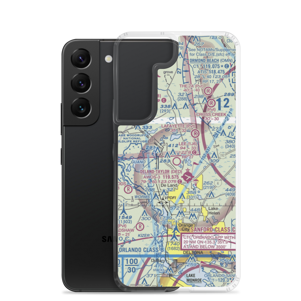 Bob Lee Flight Strip (1J6) VFR Sectional Samsung Case Samsung Galaxy S22 model shown