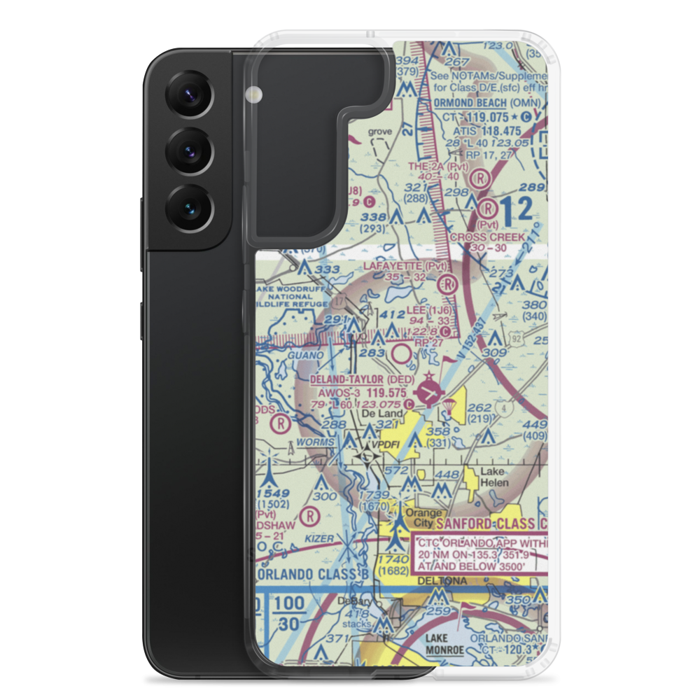Bob Lee Flight Strip (1J6) VFR Sectional Samsung Case Samsung Galaxy S22 Plus model shown