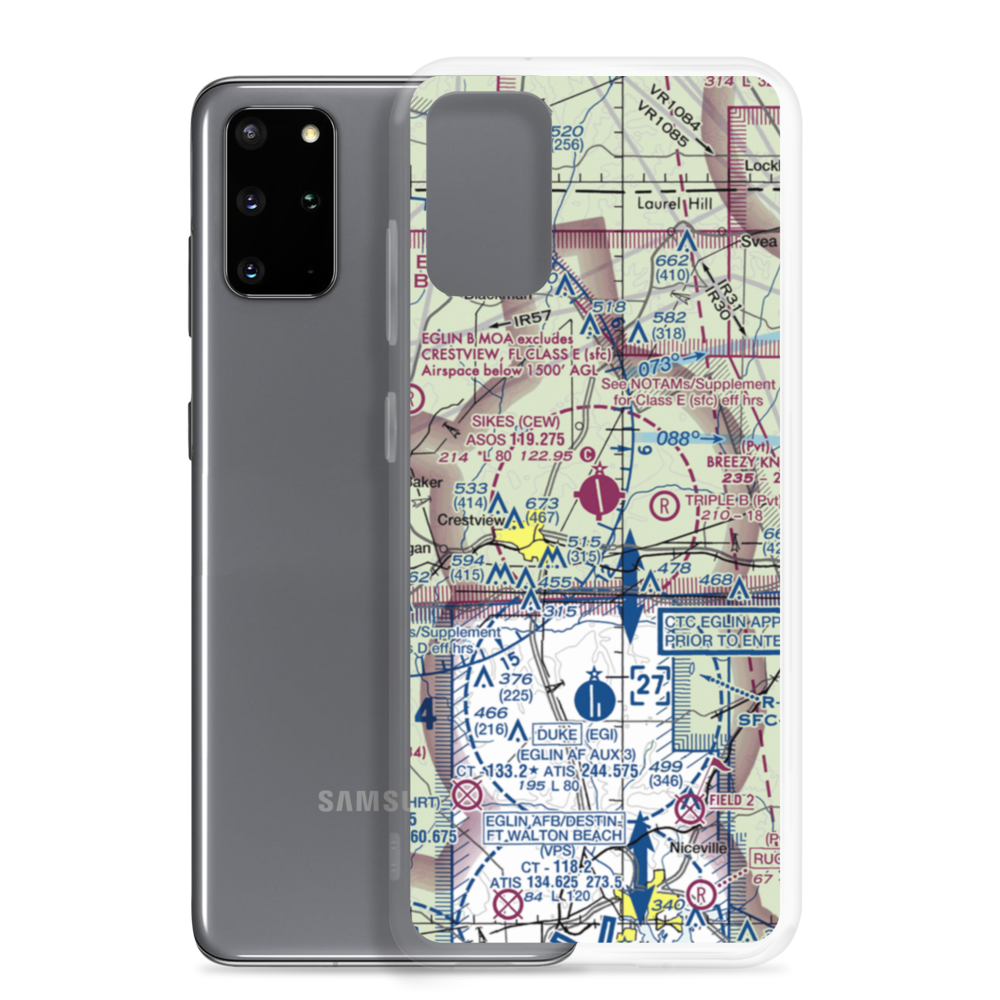 Bob Sikes Airport (CEW) VFR Sectional Samsung Case Samsung Galaxy S20 Plus model shown