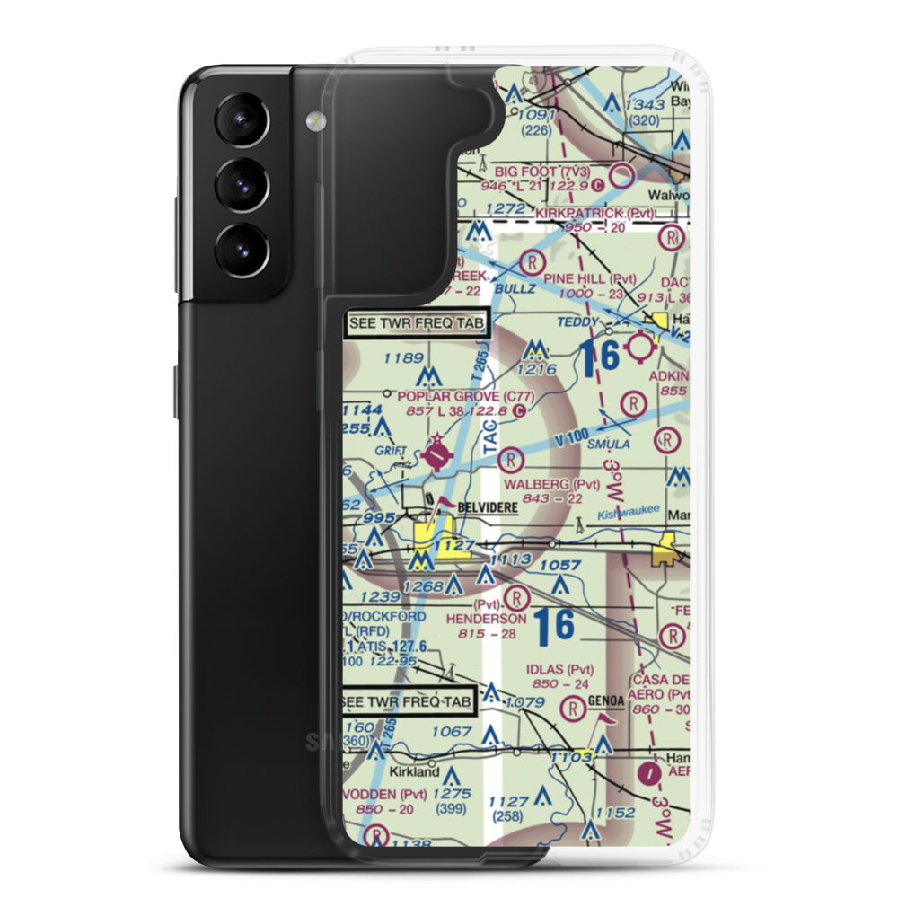Bob Walberg Field (IL36) VFR Sectional Samsung Case Samsung Galaxy S21 Plus model shown