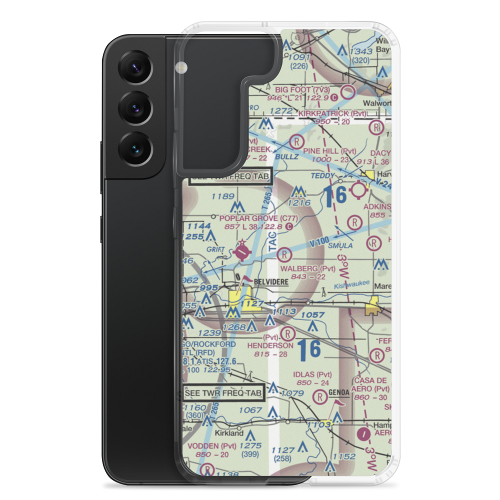 Bob Walberg Field (IL36) VFR Sectional Samsung Case Samsung Galaxy S22 Plus model shown