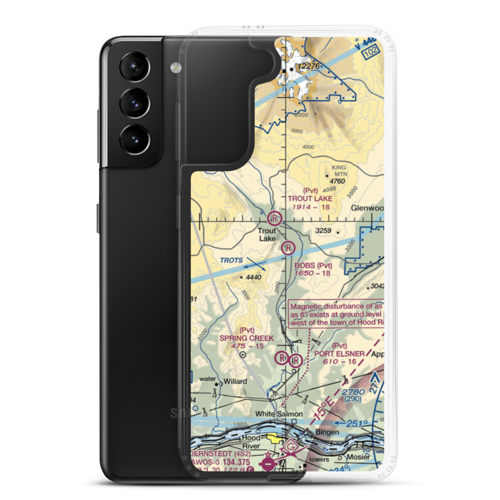 Bob's Field (36WA) VFR Sectional Samsung Case Samsung Galaxy S21 Plus model shown