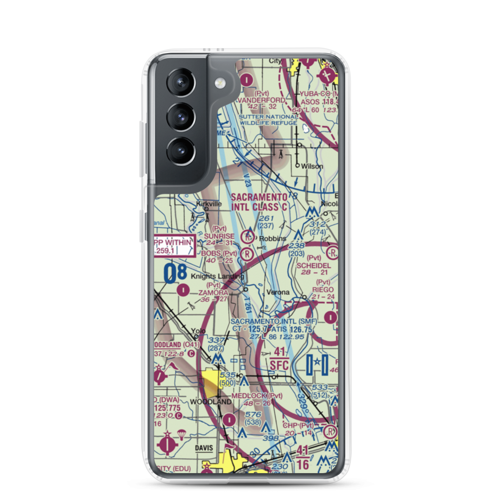 Bob's Flying Service Inc Airport (32CL) VFR Sectional Samsung Case Samsung Galaxy S21 model shown