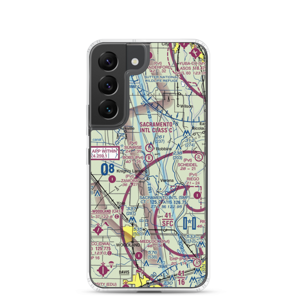 Bob's Flying Service Inc Airport (32CL) VFR Sectional Samsung Case Samsung Galaxy S22 model shown