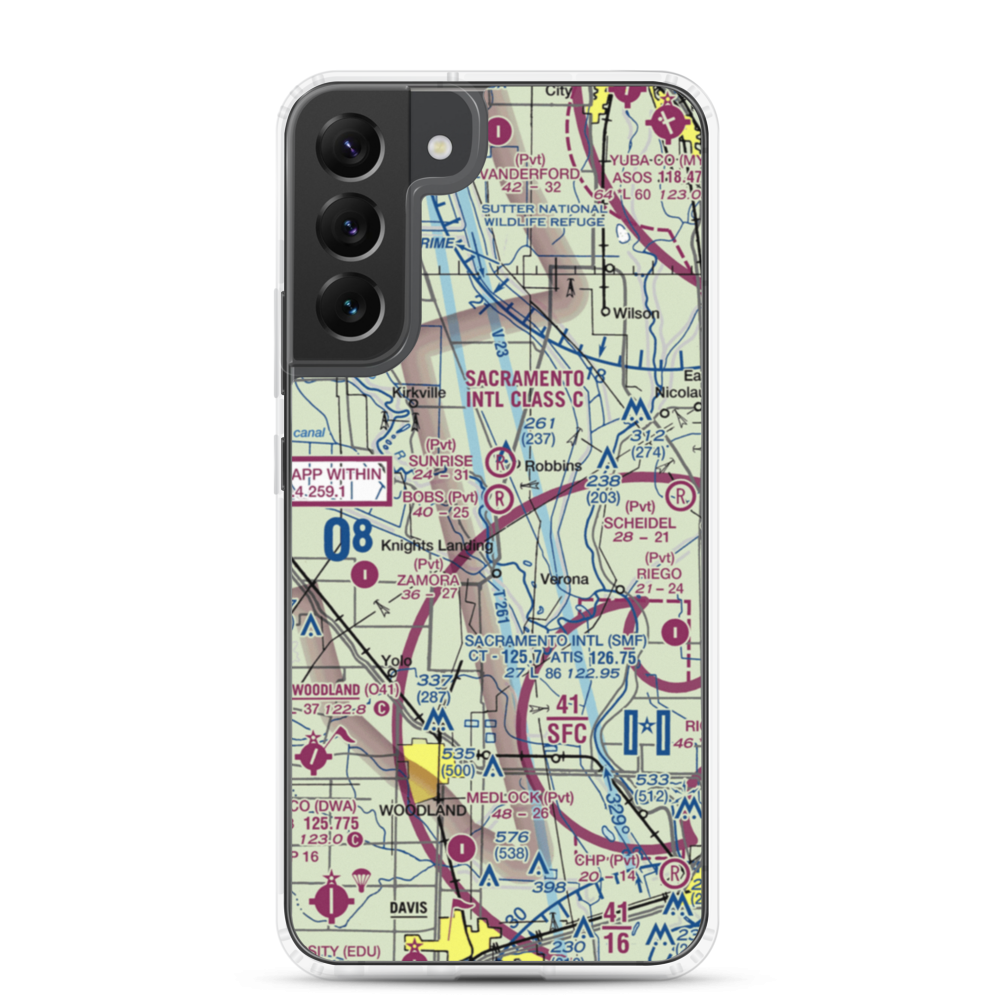 Bob's Flying Service Inc Airport (32CL) VFR Sectional Samsung Case Samsung Galaxy S22 Plus model shown