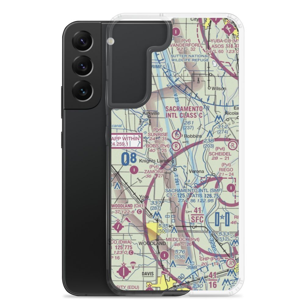 Bob's Flying Service Inc Airport (32CL) VFR Sectional Samsung Case Samsung Galaxy S22 Plus model shown