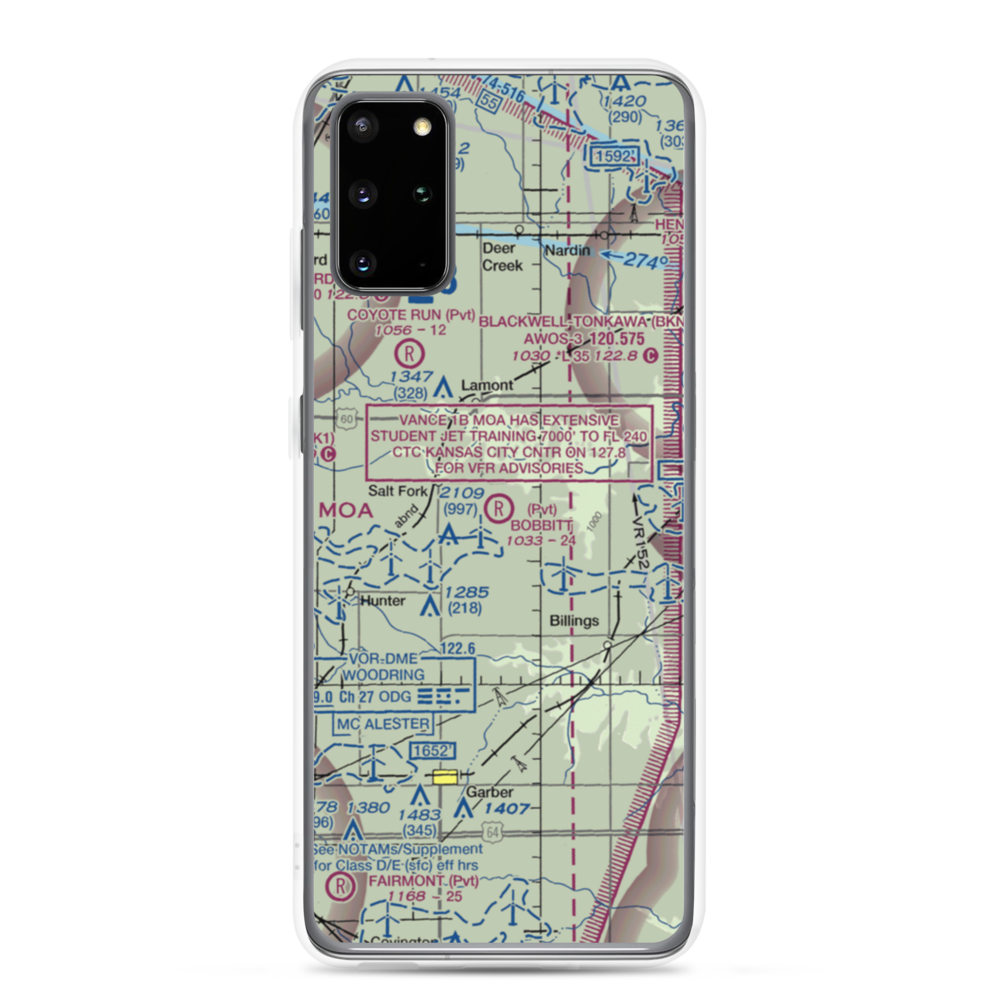 Bobbitt Airport (02OK) VFR Sectional Samsung Case Samsung Galaxy S20 Plus model shown