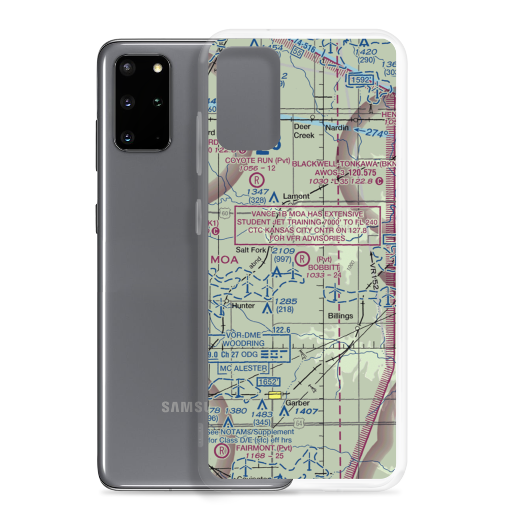 Bobbitt Airport (02OK) VFR Sectional Samsung Case Samsung Galaxy S20 Plus model shown