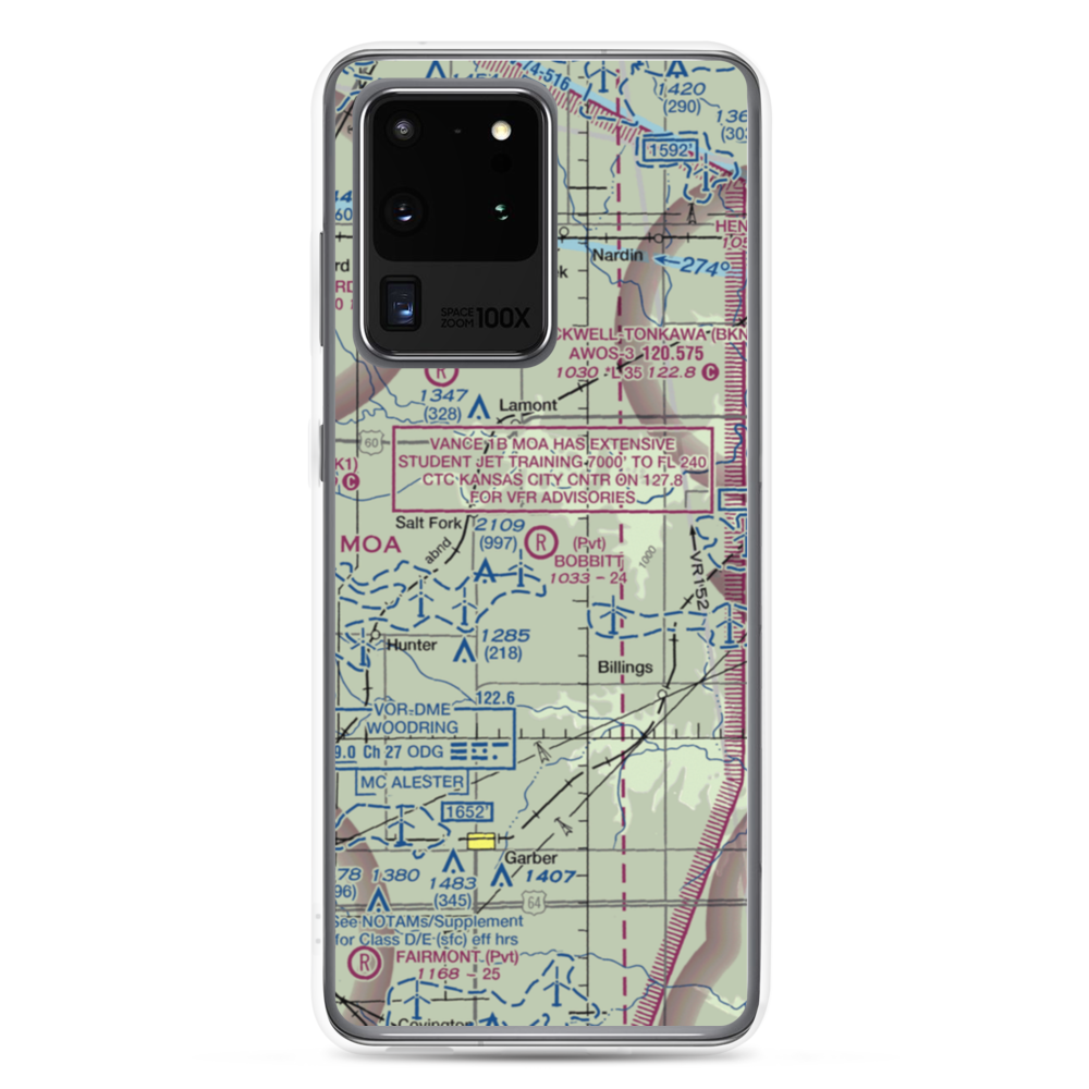 Bobbitt Airport (02OK) VFR Sectional Samsung Case Samsung Galaxy S20 Ultra model shown