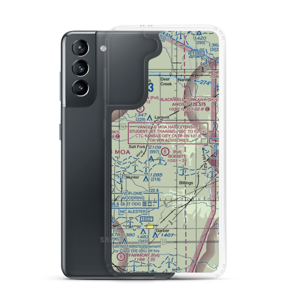 Bobbitt Airport (02OK) VFR Sectional Samsung Case Samsung Galaxy S21 model shown