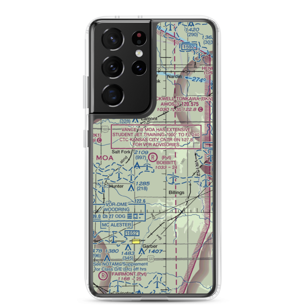 Bobbitt Airport (02OK) VFR Sectional Samsung Case Samsung Galaxy S21 Ultra model shown